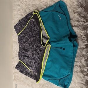 Nike Teal Women's Size M Athletic Shorts & SO Running Shorts Gray/Neon Yellow